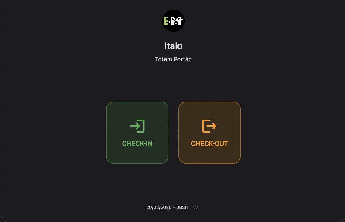 Totem de check-in e check-out para promotores no ponto de venda - exclusividade eMerchan