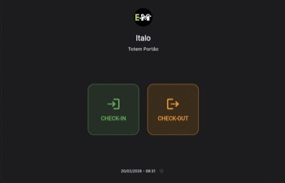 Totem de atendimento para check-in e check-out